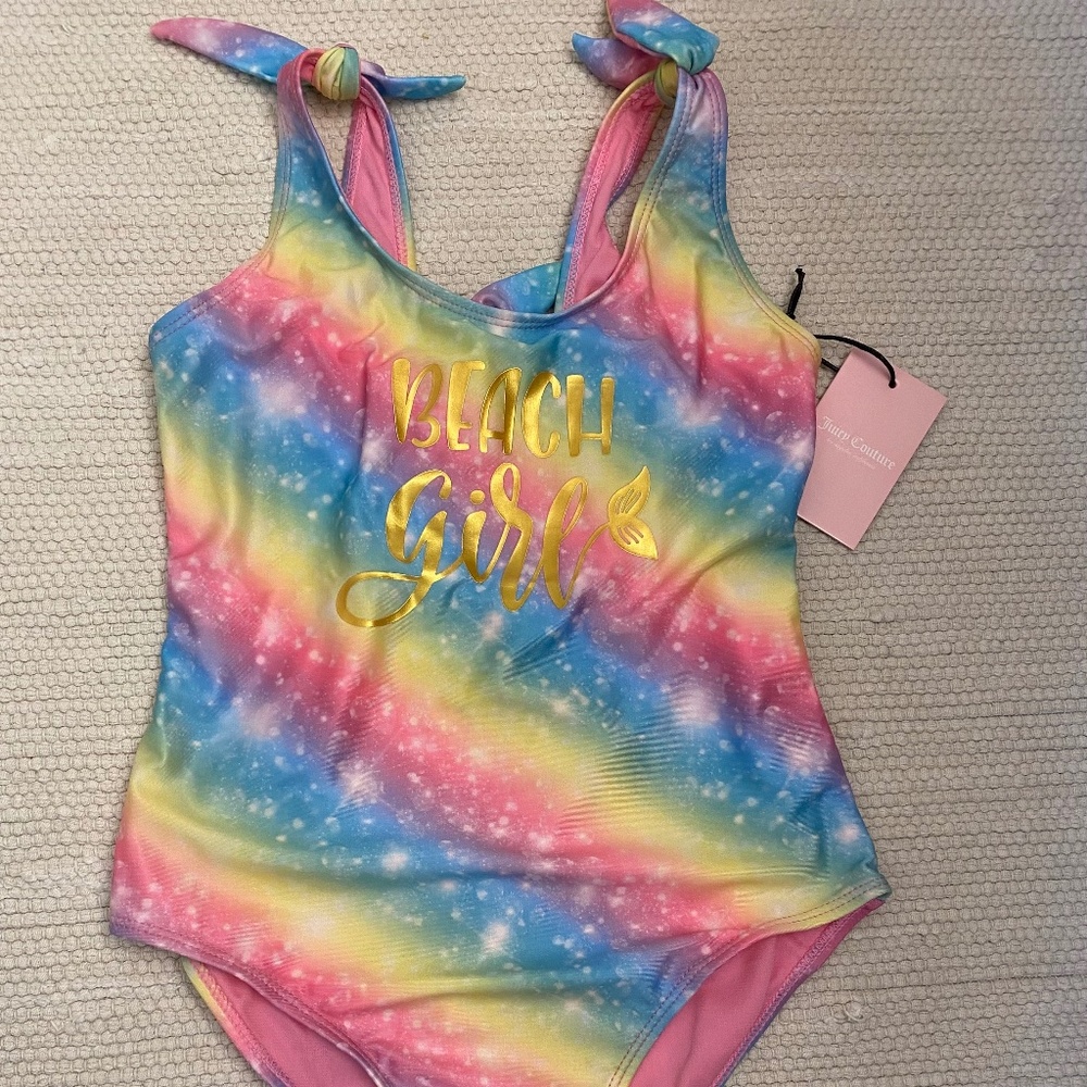 Juicy Couture kids swim, Beach Girl, Rainbow, Size 14/16